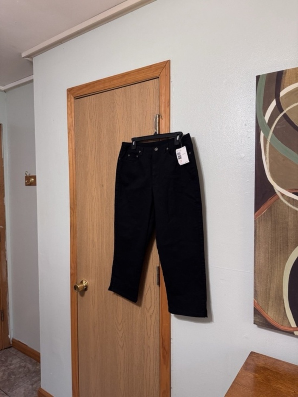 Liz Claiborne "Lizwear" NWT Size 14P Solid Black High-Rise Cropped Jeans - VTG